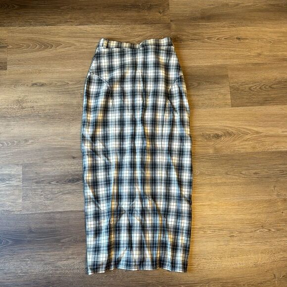 Vtg Gucci 90s runway plaid jodhpurs recycled into a snap button skirt size 30 - Picture 15 of 16